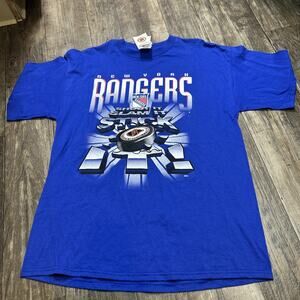 Vintage NHL New York Rangers Hockey Team Rated Graphic T-Shirt Single Stitch NWT